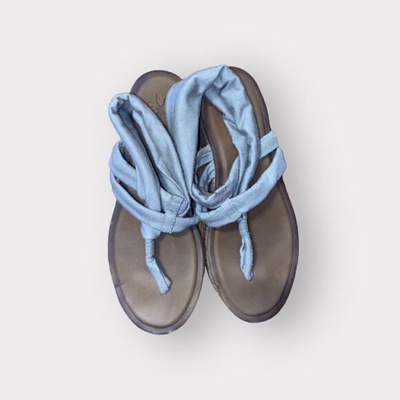 Sketchers Tan Textile Sandals Shoe Size 7 - Picture 1 of 5